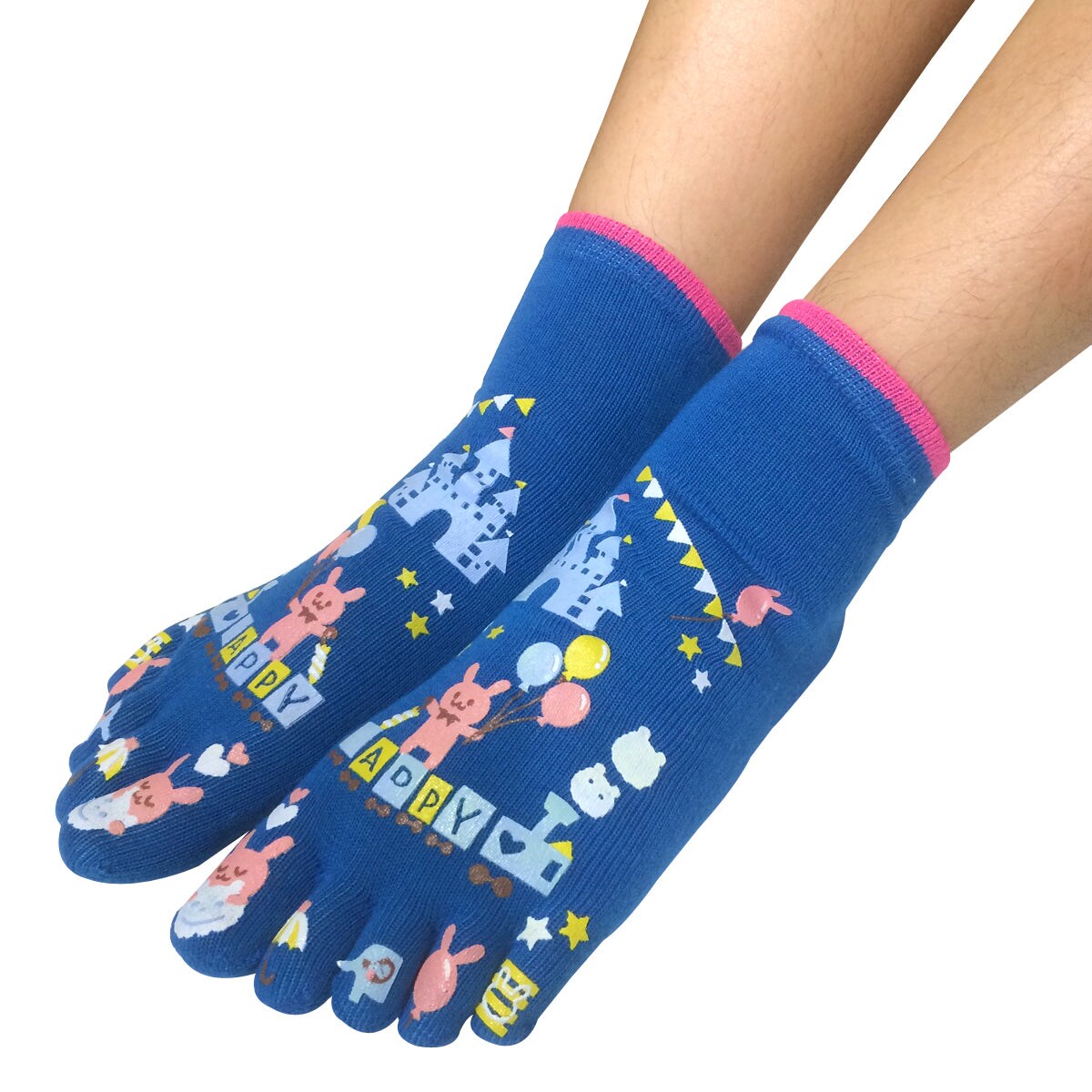 Wrapables Amusement Park Cartoon Socks Five Toe Socks (Set of 3)