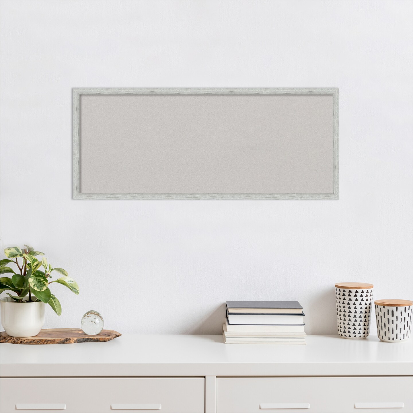 Imprint Wood Framed Corkboard, Grey Cork