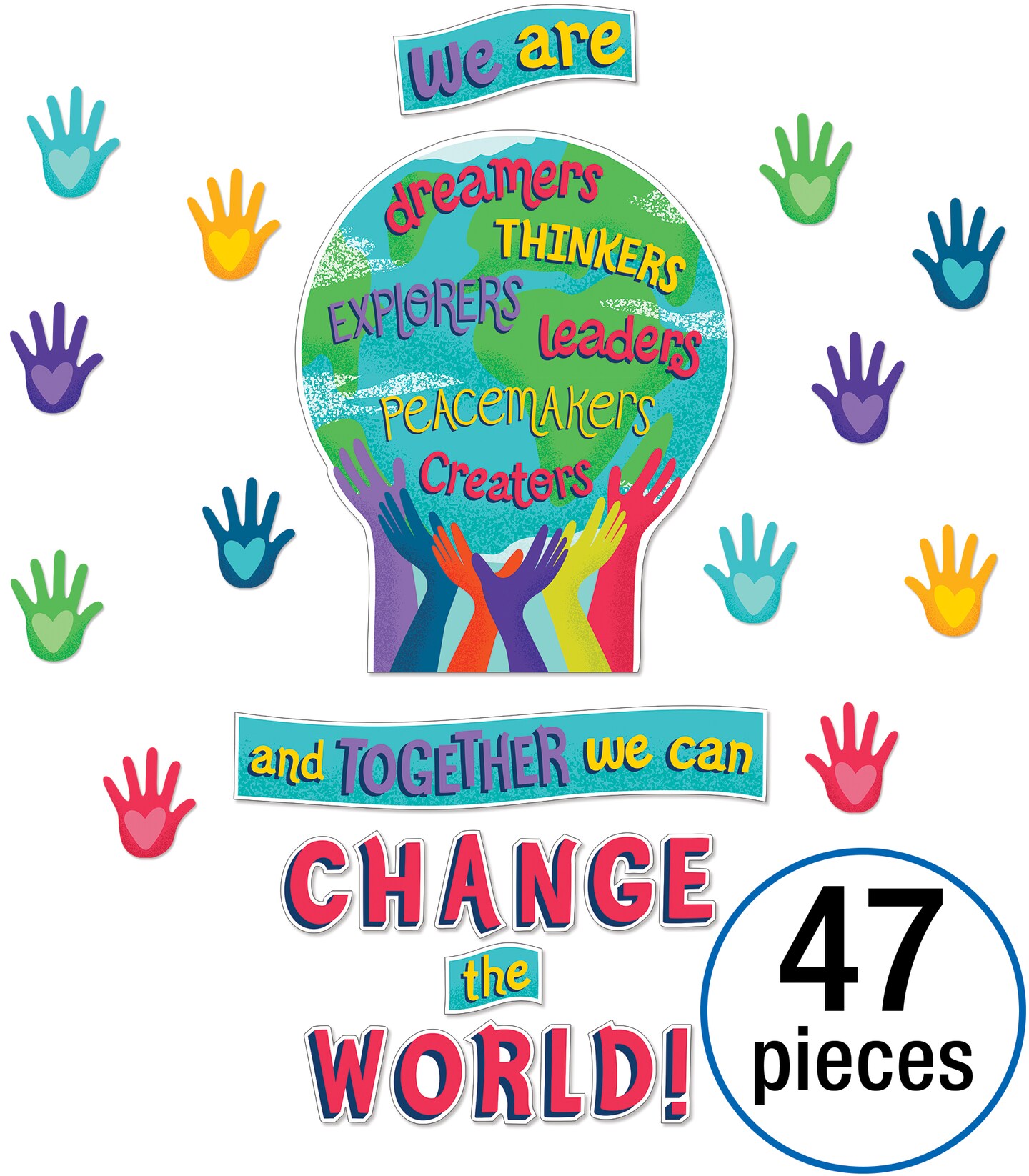 Carson Dellosa – One World Together We Can Change the World Bulletin Board Set, 47 Pieces, Classroom Décor