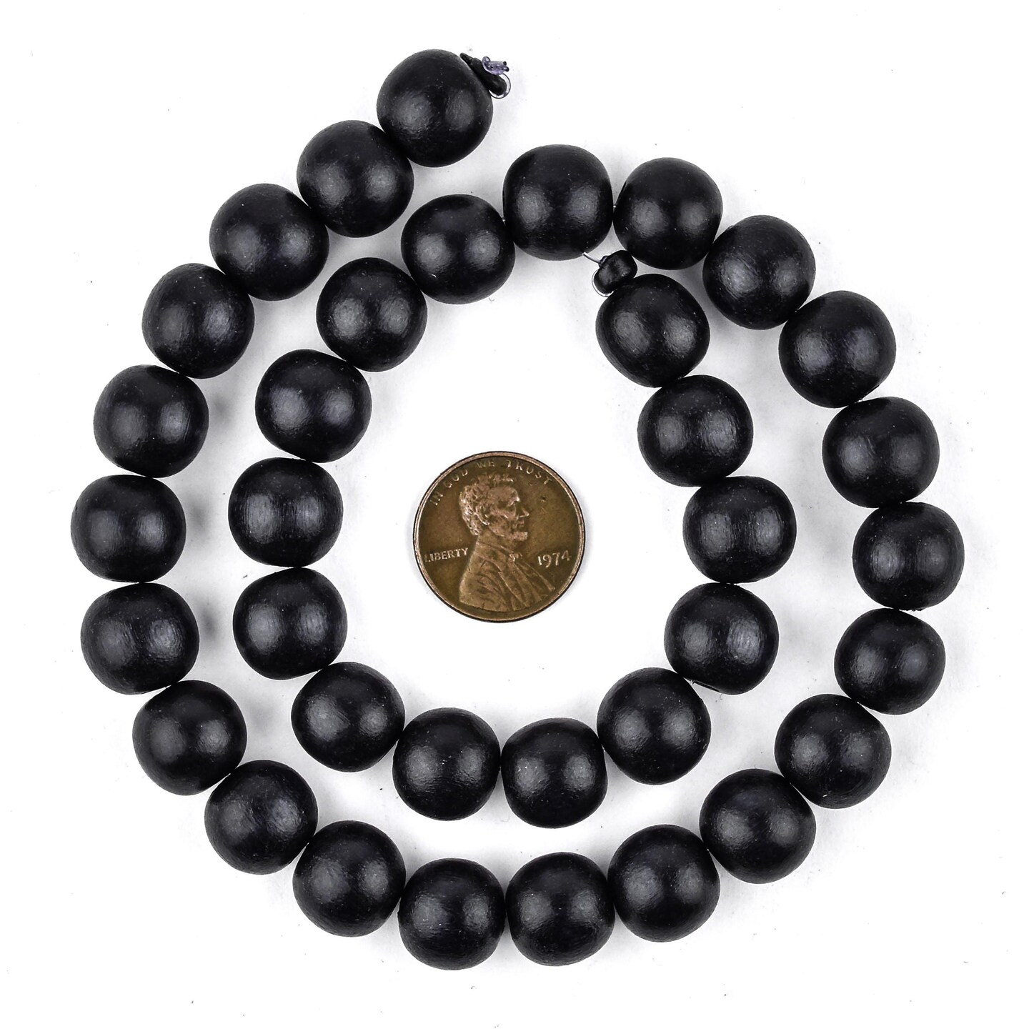 TheBeadChest 12mm Natural Round Wood Beads, Wooden Beads Loose Wood Spacer Beads for DIY Jewelry Making, 4 Sizes (8mm, 10mm, 12mm, 20mm) - Black
