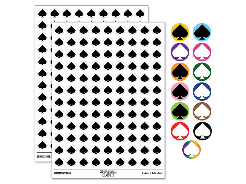 Card Suit Spades 200+ 0.50&#x22; Round Stickers