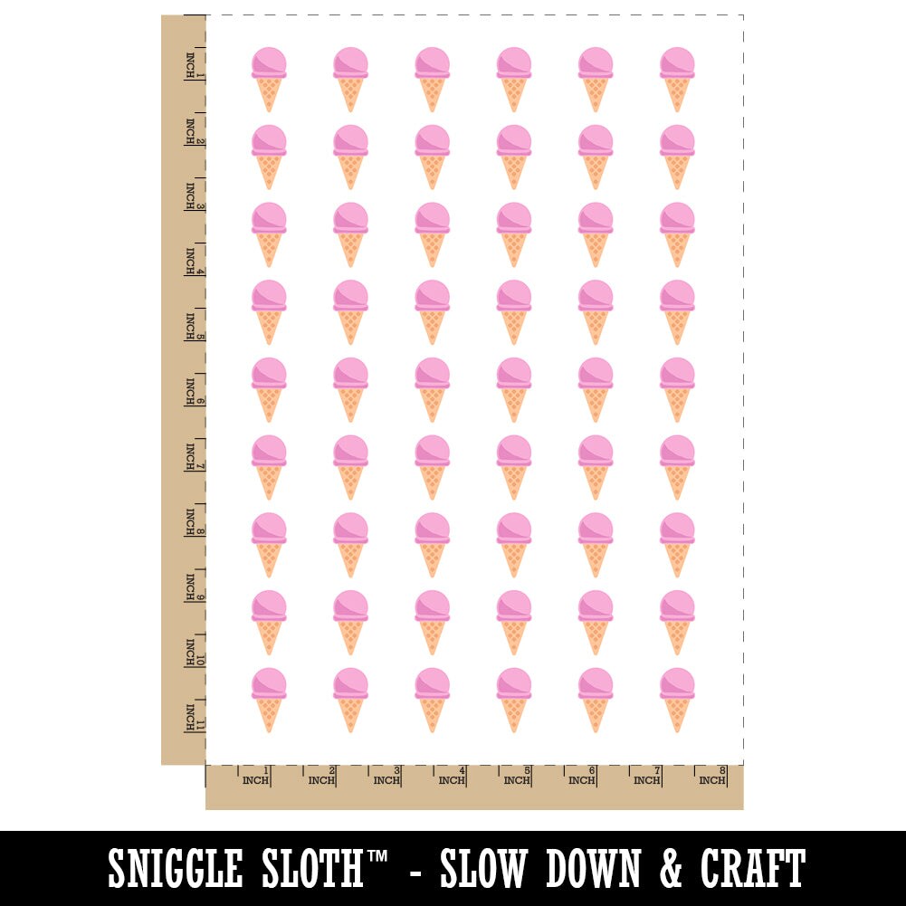 Yummy Ice Cream Cone Temporary Tattoo Water Resistant Fake Body Art Set Collection (1 Sheet)