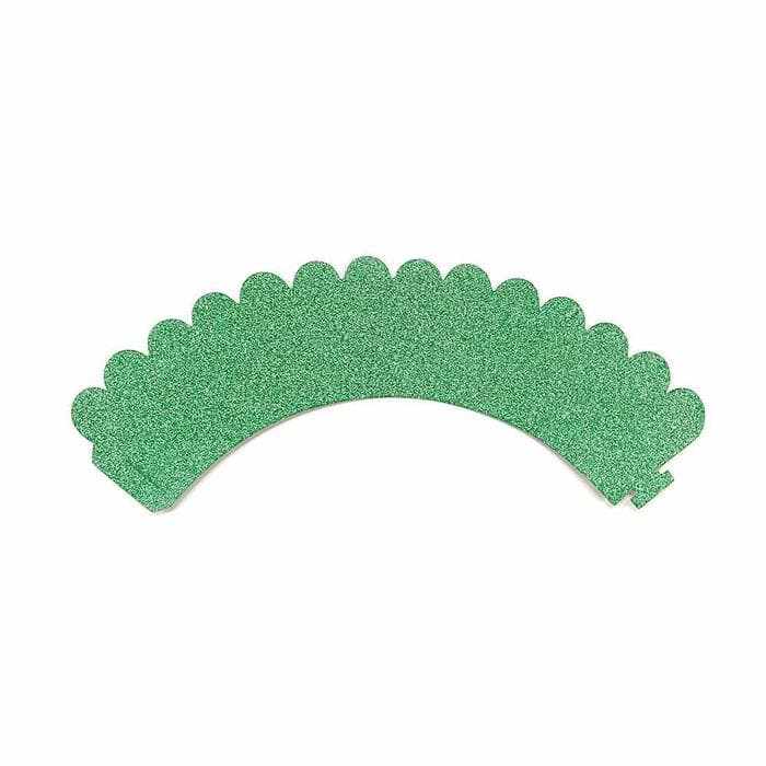 Green Sparkle Cupcake Wrappers Liners 25 PC Set