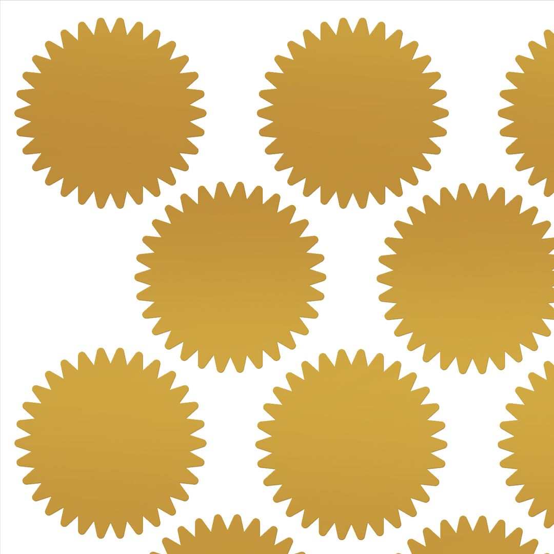 Great Papers! Foil Certificate Seals, Gold Foil Starburst, Self Adhesive, 1.75&#x22; inches, 100 Seals