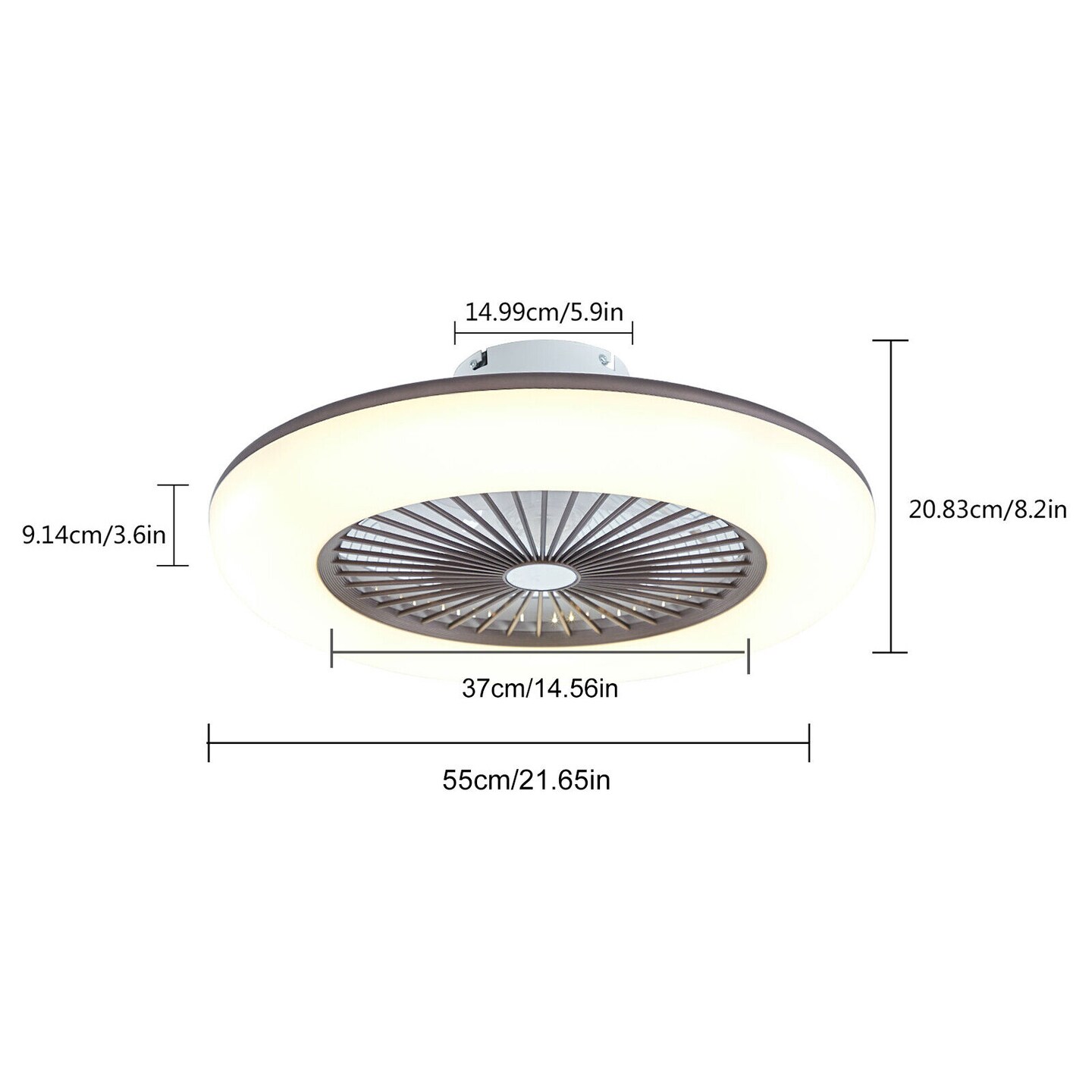 Kitcheniva 3-Speed Flush Mount Ceiling Fan Light With Remote