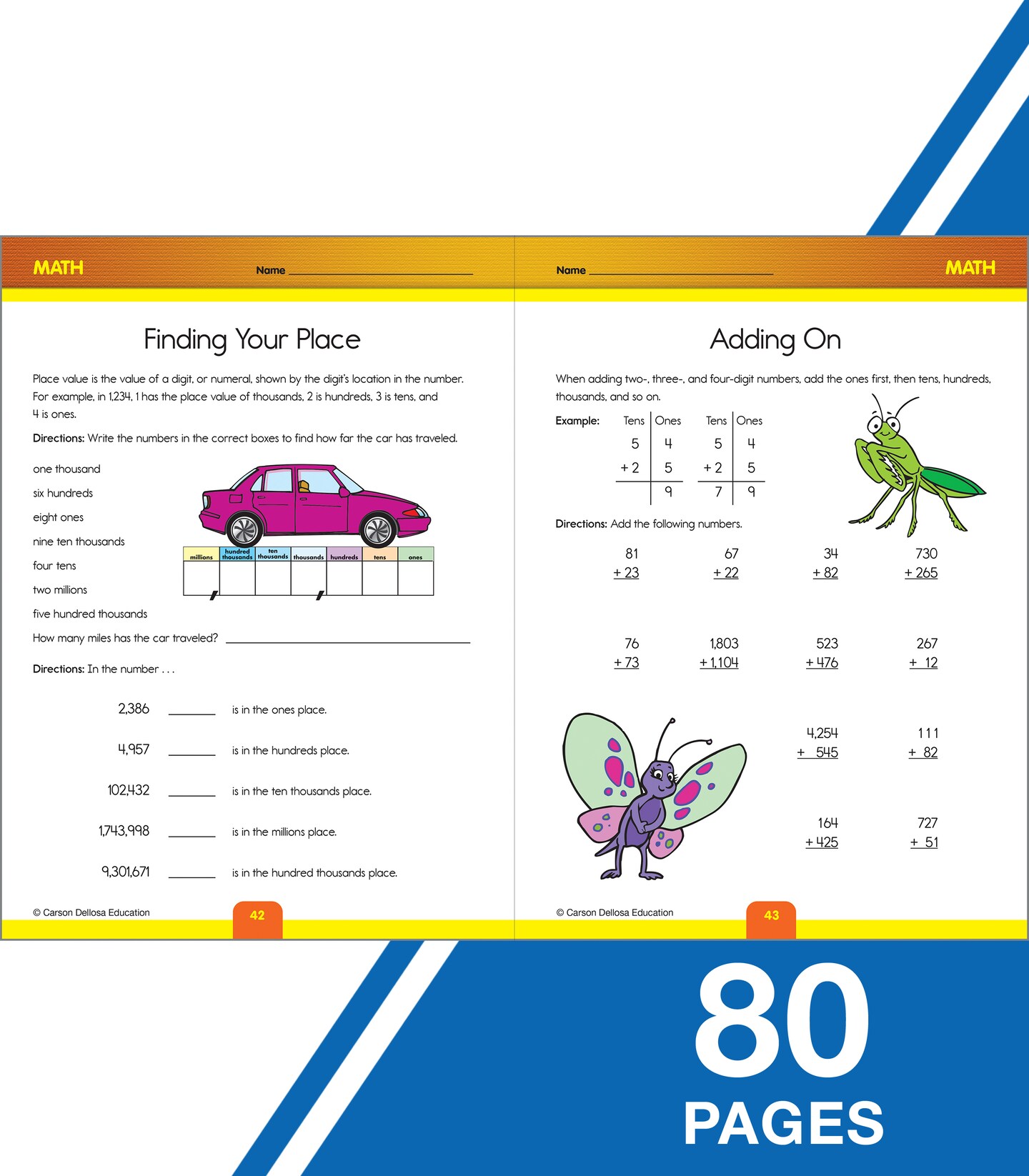 Carson Dellosa Quick Skills 4th Grade Workbooks All Subjects, Reading, Writing, ELA, Math Fourth Grade Workbooks, Main Idea &#x26; Details, Sentence Structure, Geometry, Classroom or Homeschool Curriculum