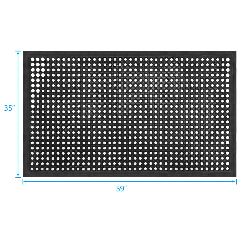 Bar Kitchen Industrial Multi-functional Anti-fatigue Drainage Rubber Non-slip Hexagonal Floor Mat  35&#x22; x 59&#x22;