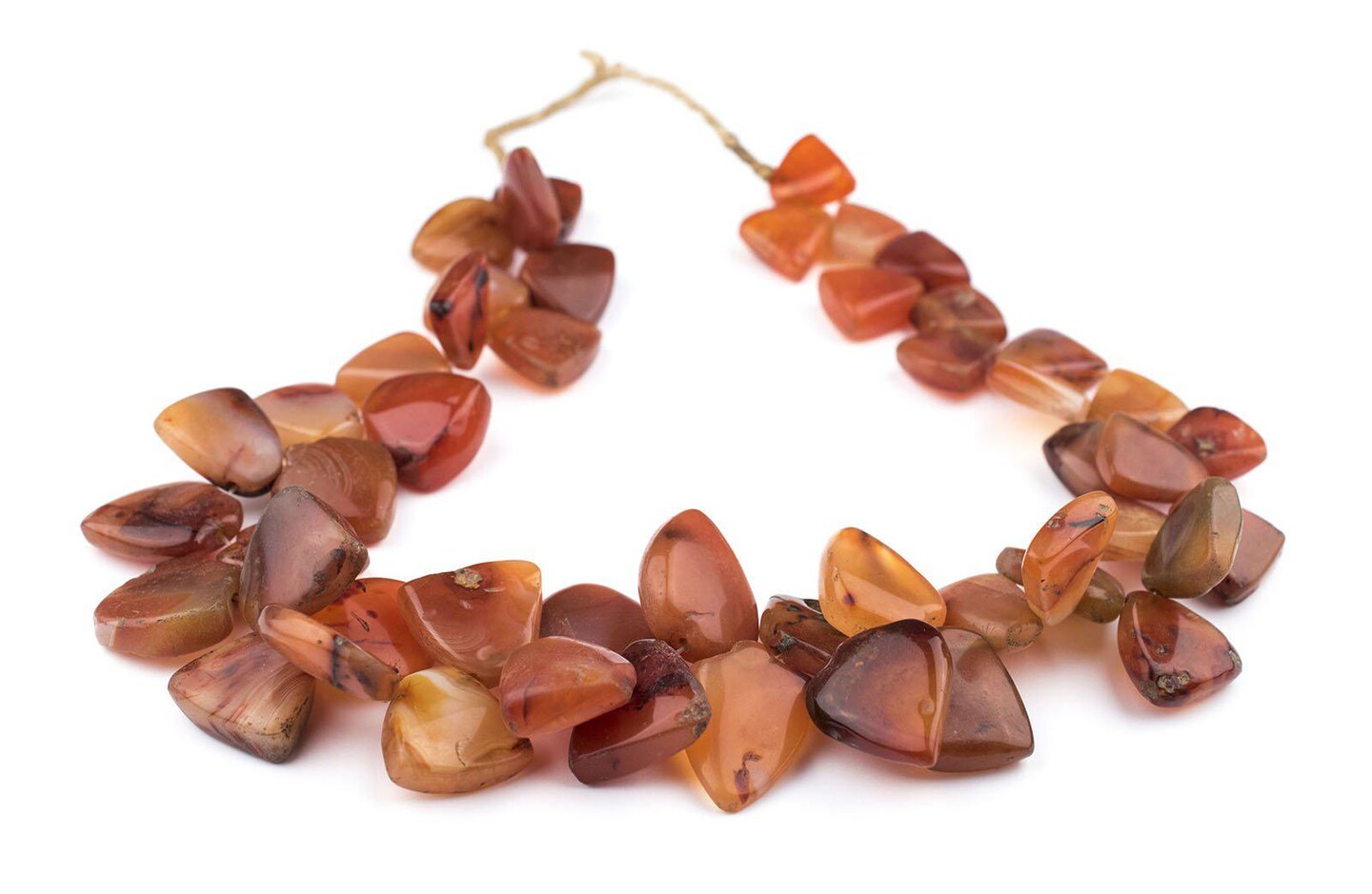 The Bead Chest African Carnelian Beads - Full Strand of Authentic Gemstone Beads from Ghana (Medallion)