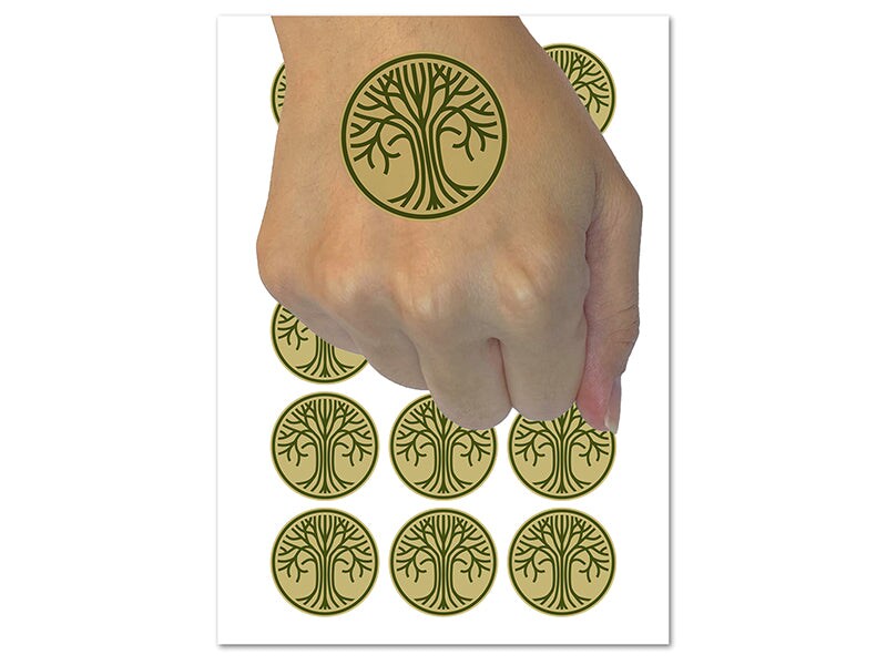 Geometric Lines Tree Of Life Temporary Tattoo Water Resistant Fake Body Art Set Collection 1 0457