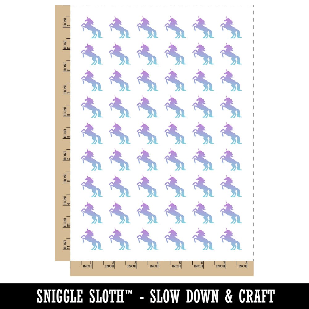 Majestic Unicorn Rearing Up Temporary Tattoo Water Resistant Fake Body Art Set Collection (1 Sheet)