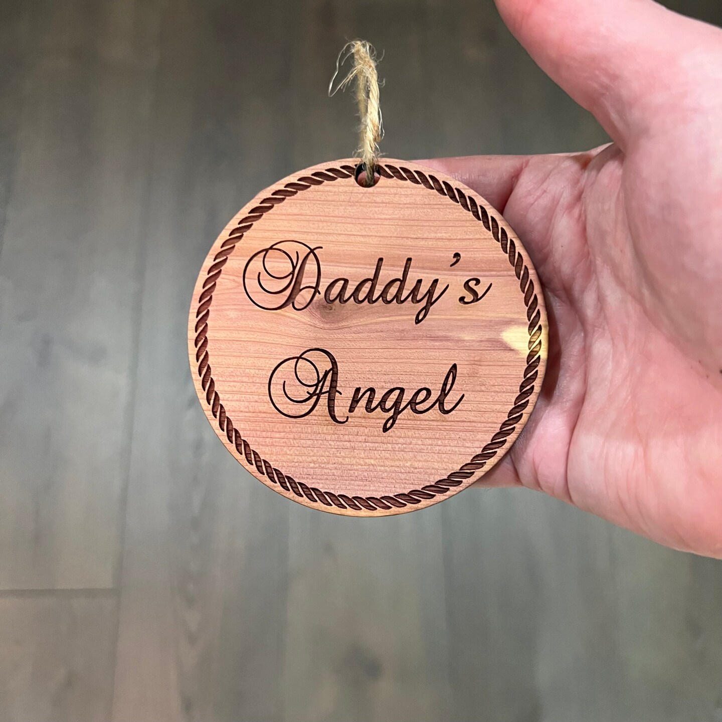 Daddys Angel - Cedar Ornament Daddys Angel - Cedar Ornament
