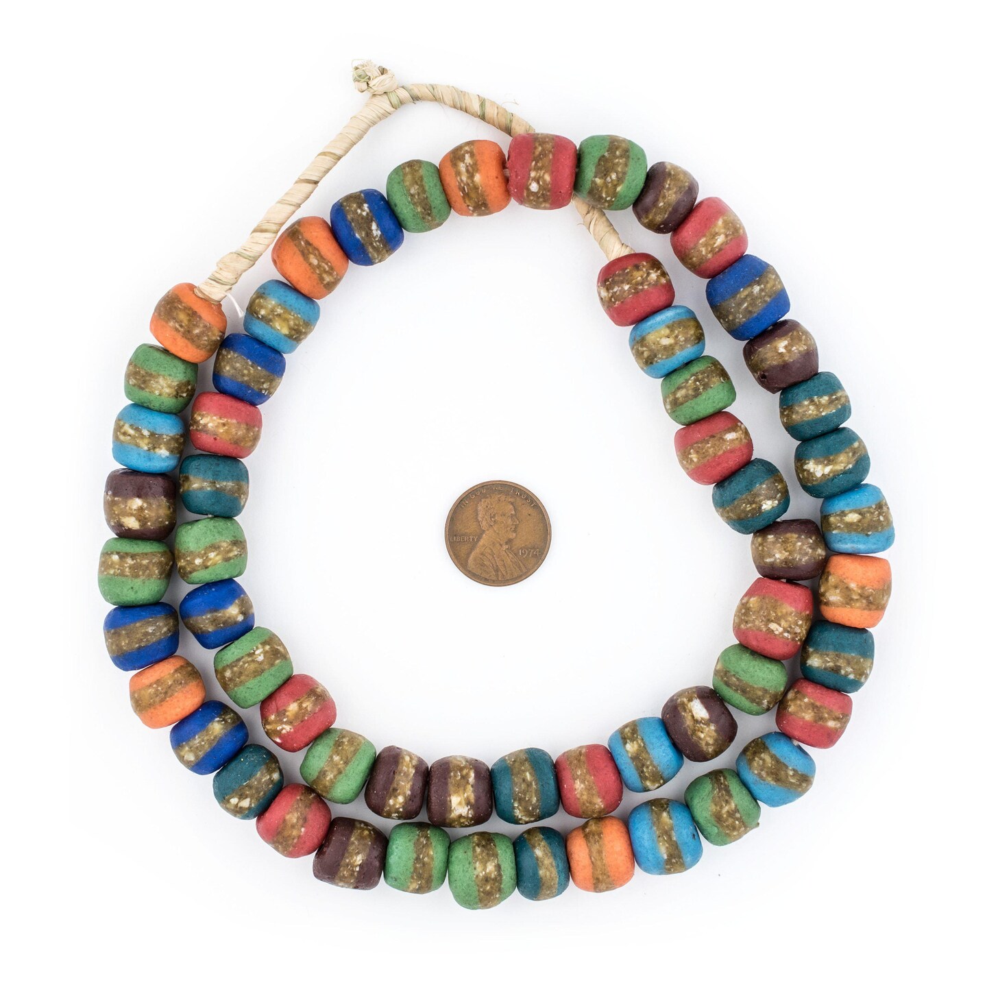 African Kente Beads - Full Strand of Krobo Glass Beads - The Bead Chest (Medley)
