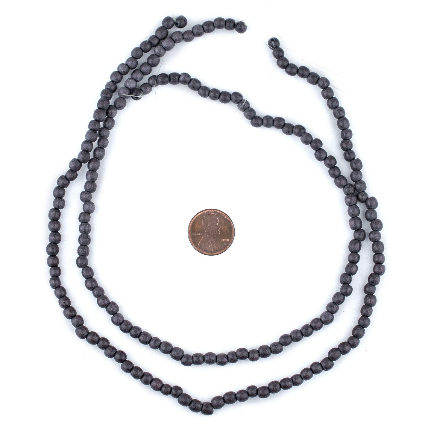 TheBeadChest 5mm Natural Round Wood Beads, Wooden Beads Loose Wood Spacer Beads for DIY Jewelry Making, 4 Sizes (8mm, 10mm, 12mm, 20mm) - Grey - Dark