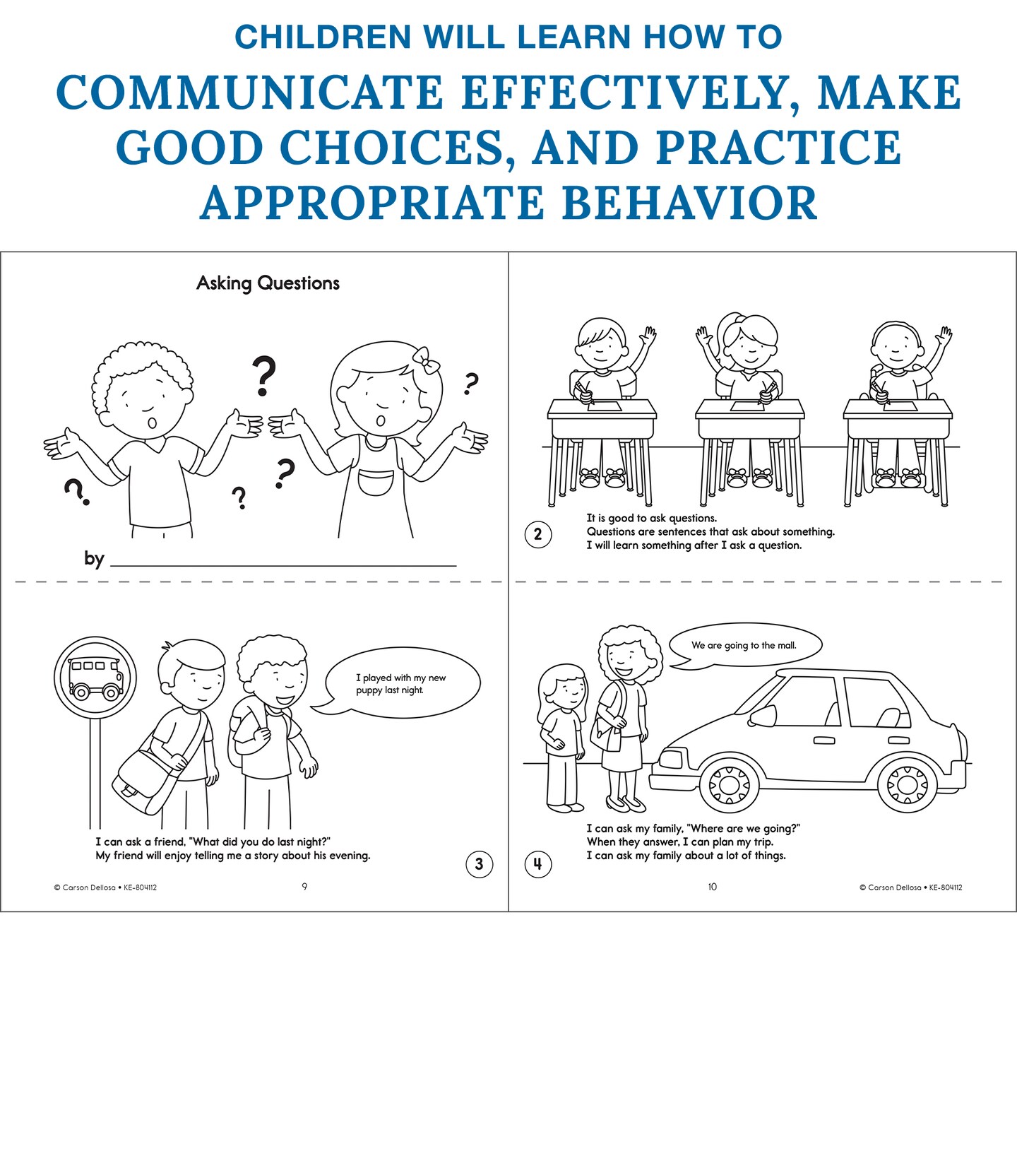 Key Education Social Skills Activities for Kids, Mini Reproducible Books Covering Communication, Calming Strategies,Manners, Emotions, and More Social Emotional Learning Activities