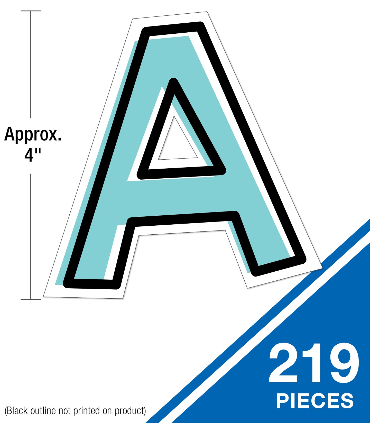 Carson Dellosa 219-Piece Kind Vibes Cutout Letters, 4" Colorful Upper and Lowercase Alphabet, Numbers, Punctuation, and Symbols for Bulletin Board, Posterboard, Party, and Classroom Decor