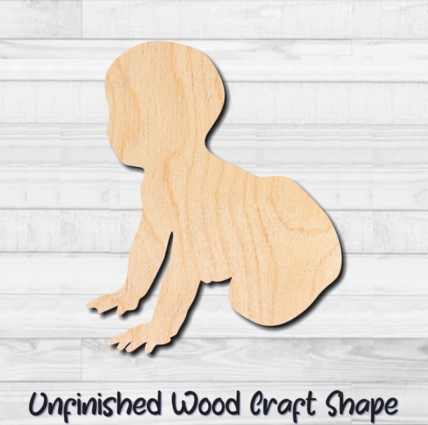 Baby Silhouette 1 Unfinished Wood Shape Blank Laser Engraved Cutout ...