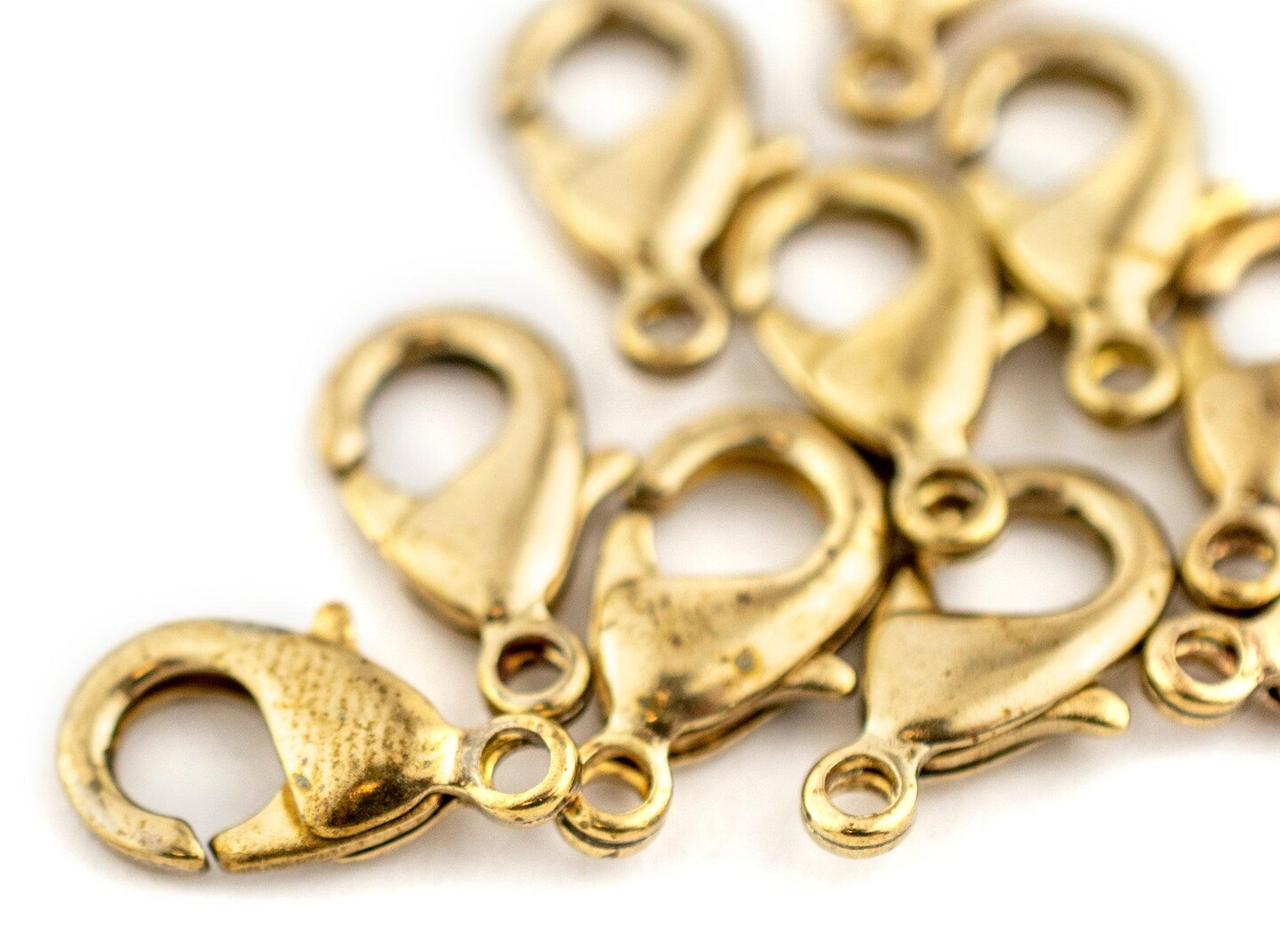 TheBeadChest Brass Lobster Clasps (15mm, Set of 10)