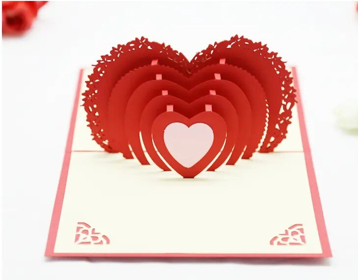 3D Pop Up Greeting Cards LOVE Wedding Birthday Valentines Anniversary Thank you
