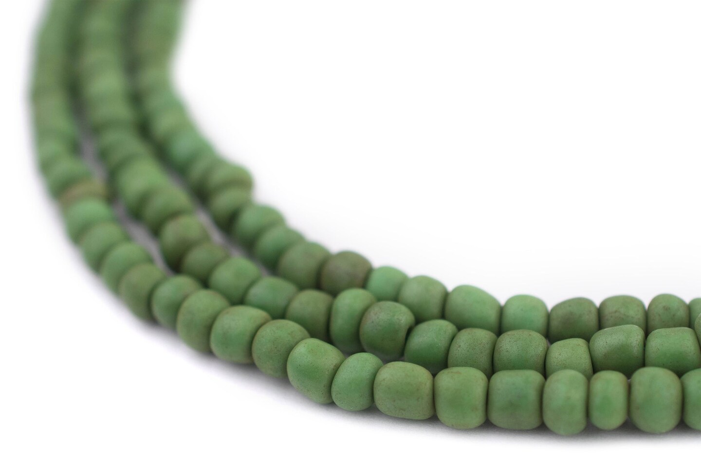 TheBeadChest Green Java Glass Seed Beads (4mm, 48&#x22; Strand)