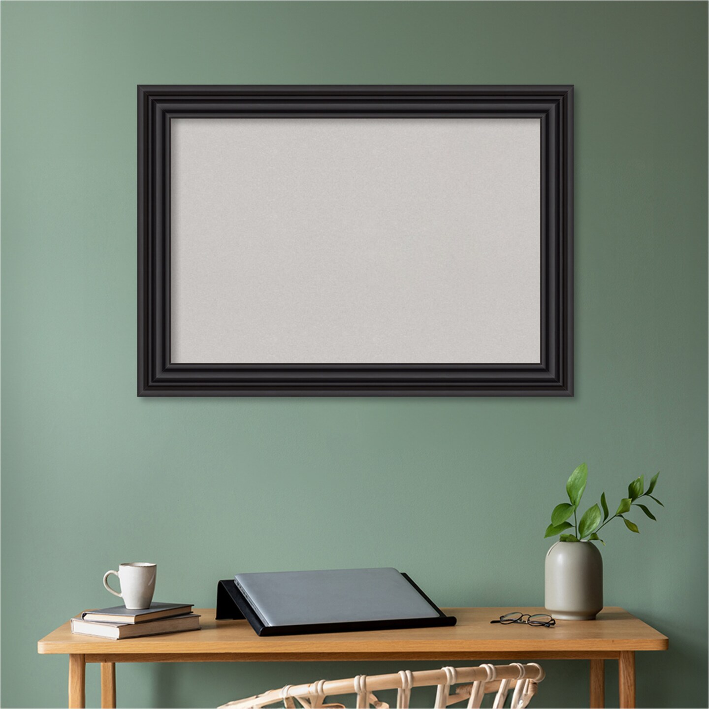 Colonial Black Framed Corkboard, Grey Cork