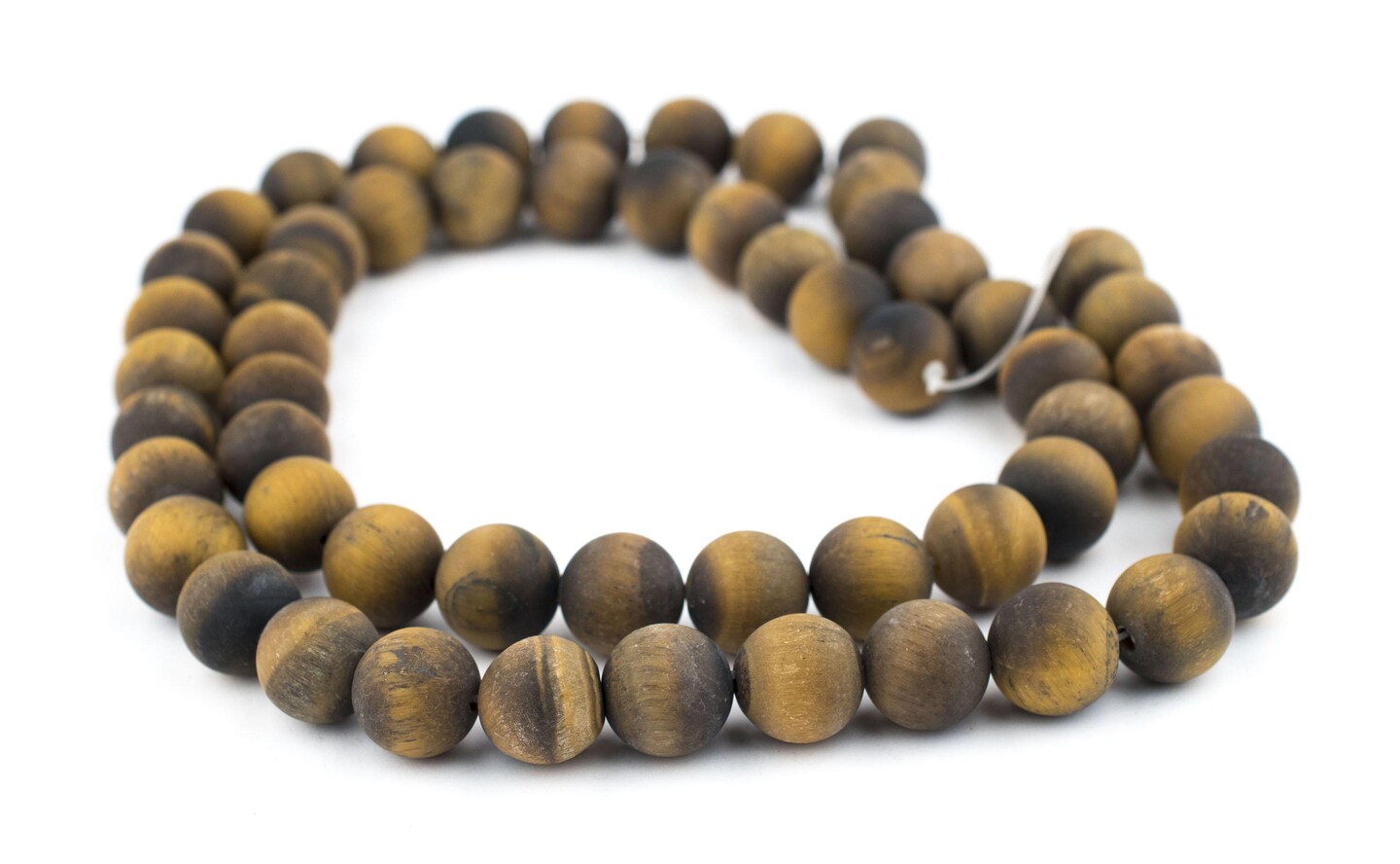 TheBeadChest Matte Tiger Eye Beads 14mm Brown Round Gemstone 15 Inch Strand