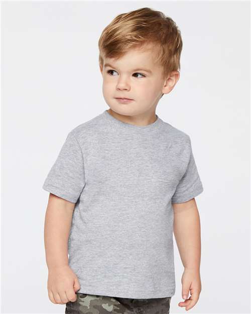 Rabbit Skins ® Toddler Girls' Ruffle Neck Fine Jersey Tee