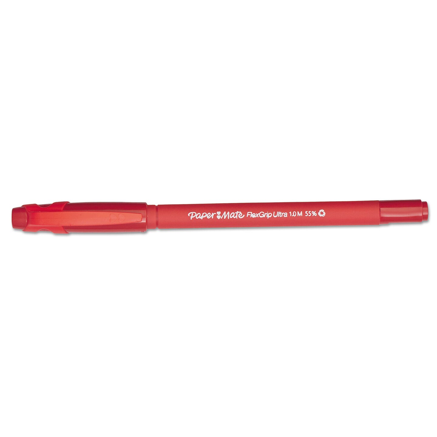 Papermate FlexGrip Ultra Ballpoint Stick Pen, Red Ink, Medium, Dozen