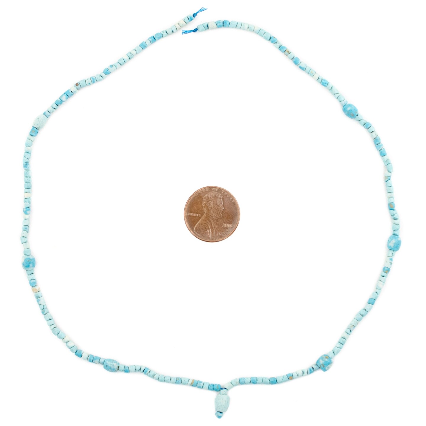 TheBeadChest Middle Eastern Turquoise Heishi Beads 4mm Afghanistan Blue Gemstone 18 Inch Strand