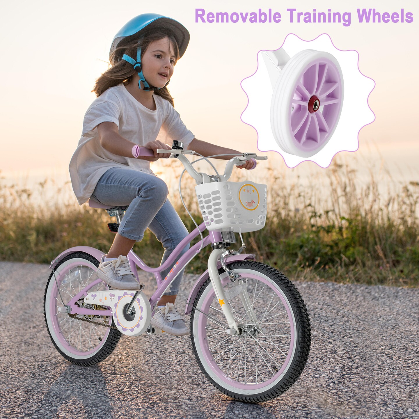 Pink bicycle with training wheels best sale