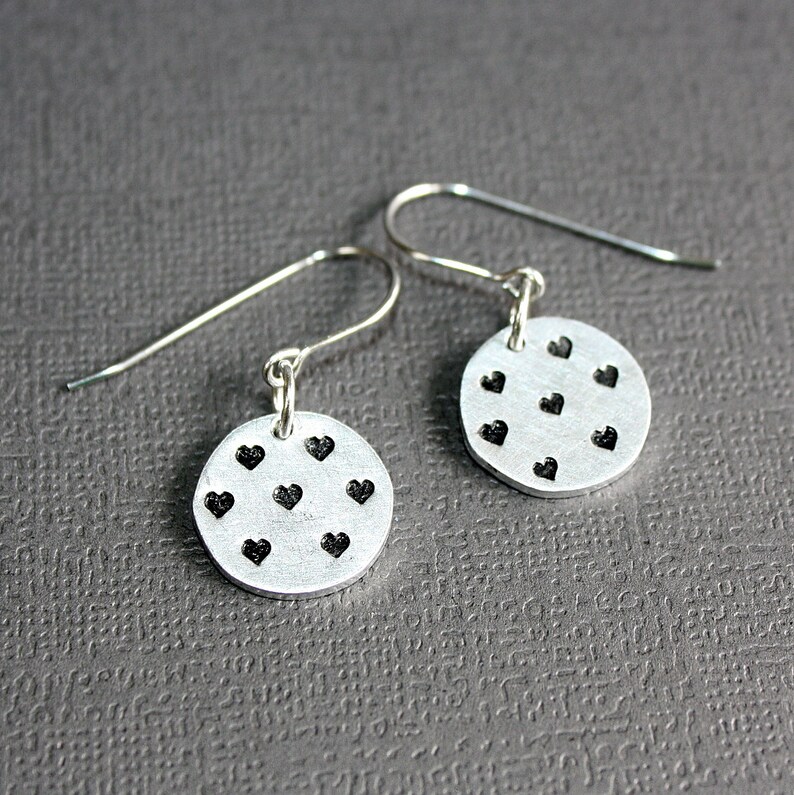 Stamped Heart Earrings