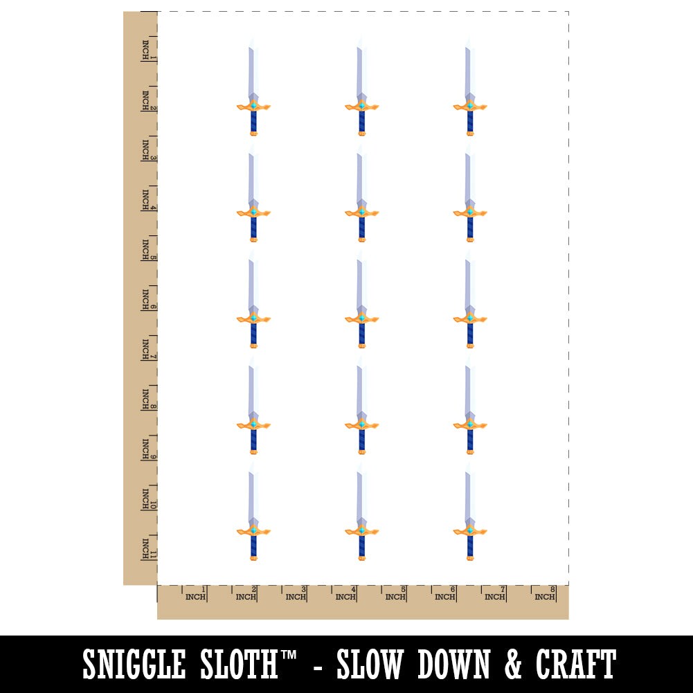 Sword Blade Fighter Fantasy Weapon Temporary Tattoo Water Resistant Fake Body Art Set Collection (1 Sheet)