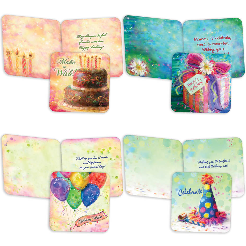 Birthday by Connie Haley - Boxed Birthday Card Assortment - 20 Cards &#x26; 20 Envelopes