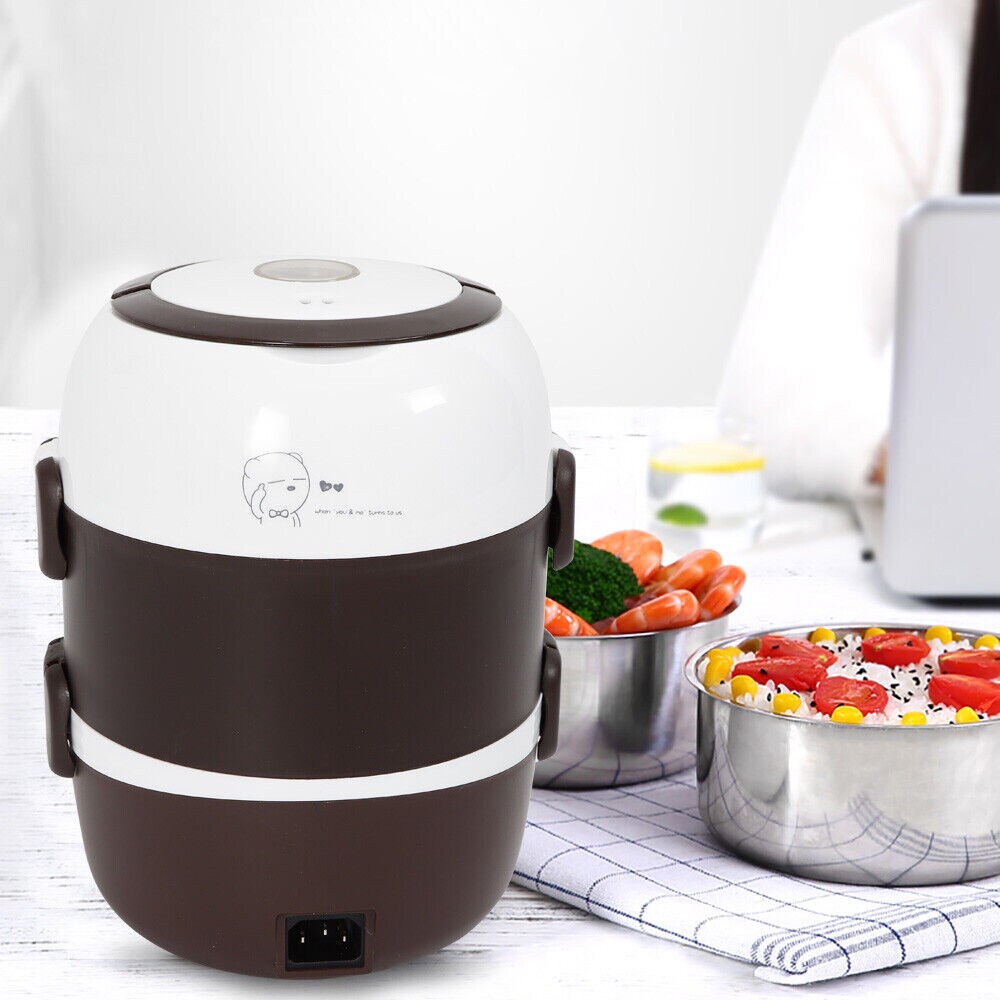 Kitcheniva Portable Electric 3 Layers Food Warmer Lunch Box