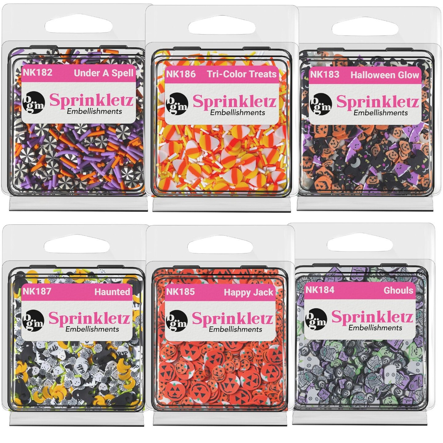 Buttons Galore and More Sprinkletz - Tiny Polymer Clay Embellishments - Spooky Halloween Bundle 72 grams