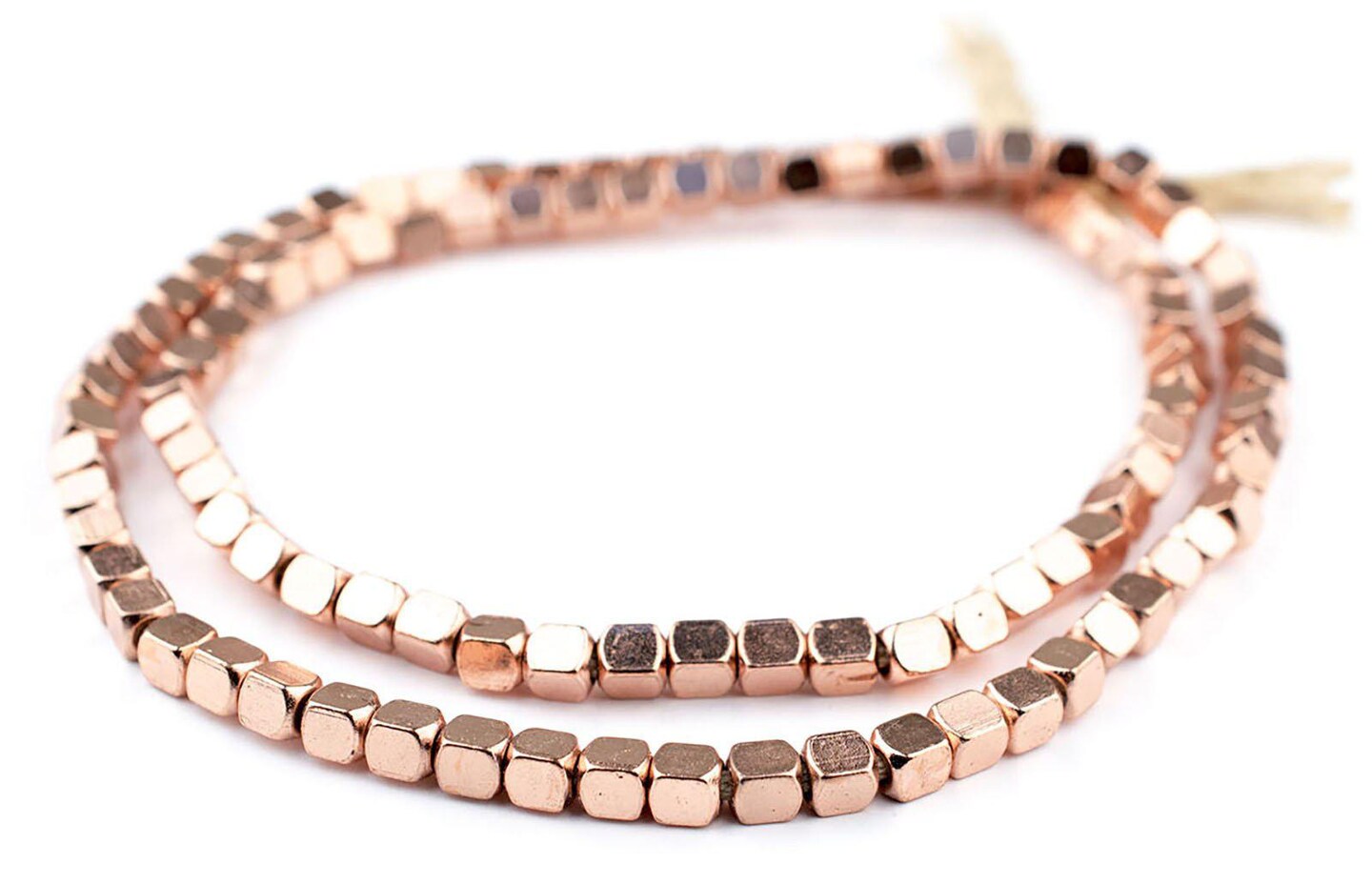 TheBeadChest Copper Cube Beads 5mm Large Hole 24 Inch Strand