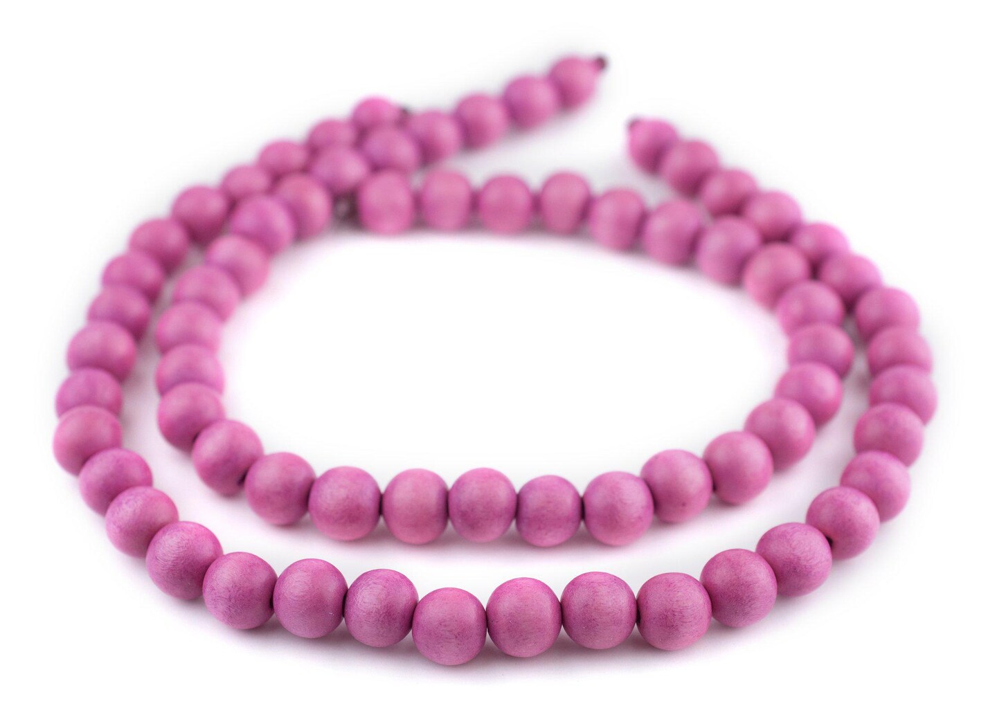 TheBeadChest 12mm Natural Round Wood Beads, Wooden Beads Loose Wood Spacer Beads for DIY Jewelry Making, 4 Sizes (8mm, 10mm, 12mm, 20mm) - Magenta