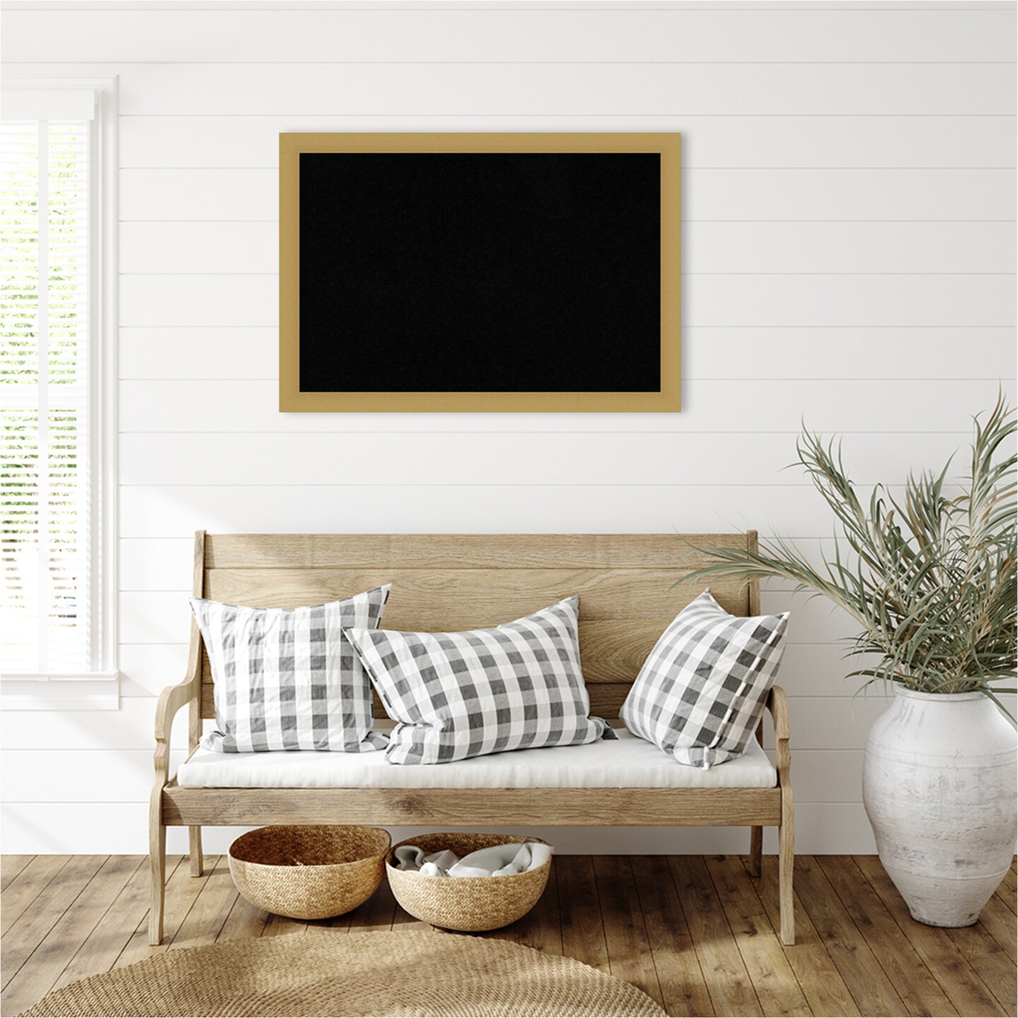 Grace Brushed Gold Framed Corkboard, Black Cork
