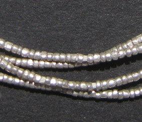 Silver Heishi Beads - Full Strand Ethiopian Metal Spacers for Jewelry Making - The Bead Chest (1.5mm)