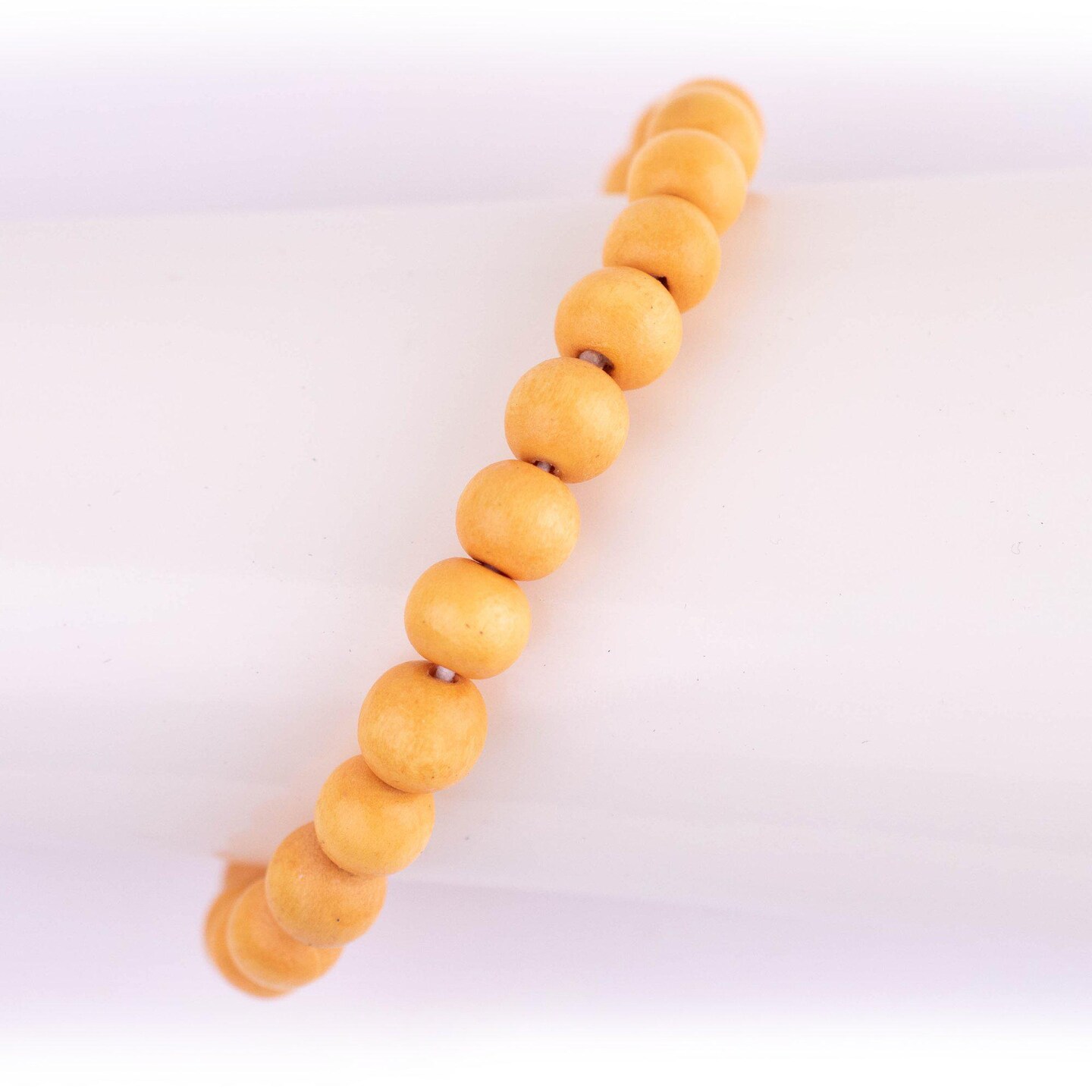 TheBeadChest Wood Stretch Bracelet, Yellow - Stackable Beaded Jewelry, Unisex for Men &#x26; Women