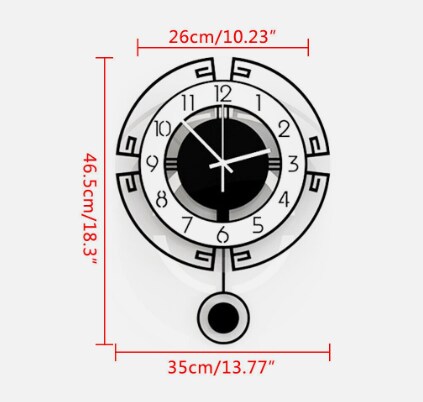 Kitcheniva Modern Large Silent Pendulum Wall Clock
