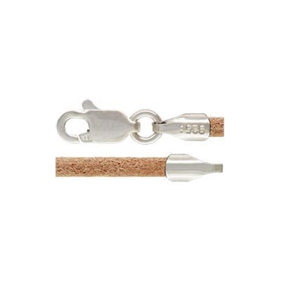 Greek Leather Cord 2.0mm Natural with Sterling Silver Clasp 18&#x22;