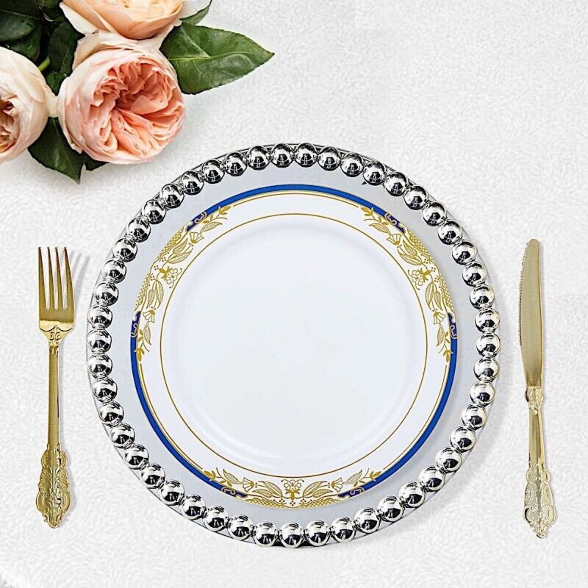 Disposable Round Plates with Gold Trim Michaels