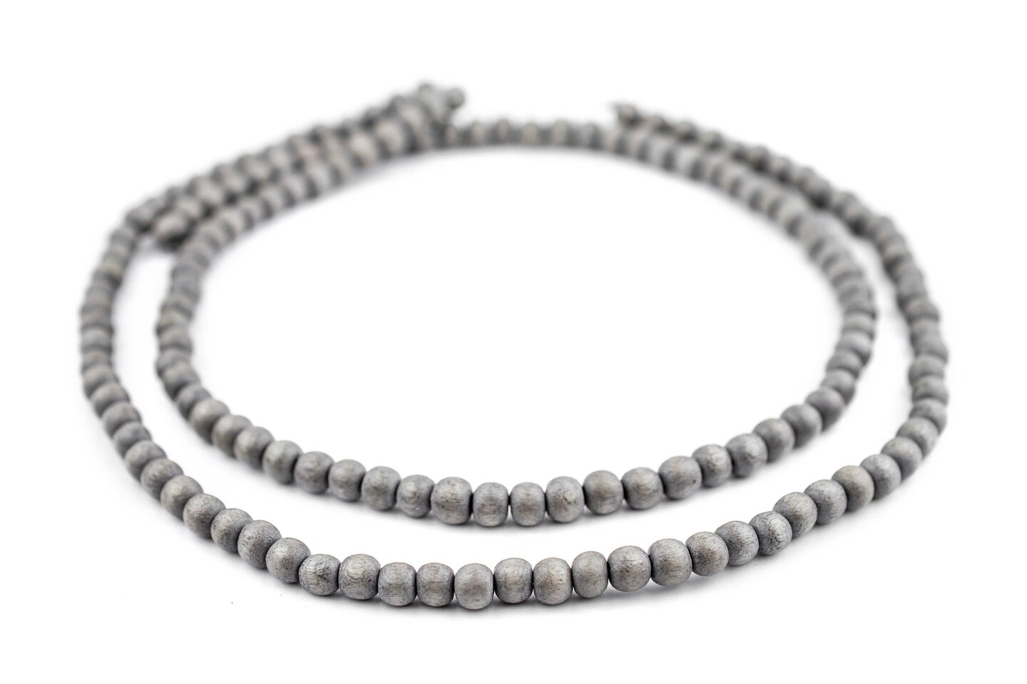 The Bead Chest Natural 6mm Wooden Beads in Grey for Jewelry Making – Round Loose Wood Spacer Beads I Approximately 75 Beads