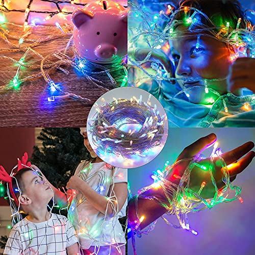 FULLBELL Easter Decorations, Easter Lights 66 FT 200 LED Spring Deco for Indoor Outdoor Backyard Tree Party Cafe Patio Home Room Festival Chirstmas (Transparent Wire-Multi Color)
