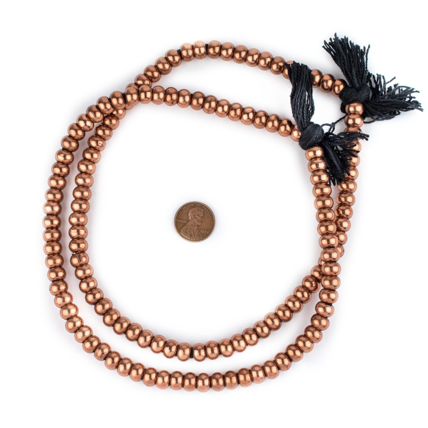TheBeadChest Copper Round 9mm Beads, Full Strand of Quality Metal Spacers for DIY Jewelry Design