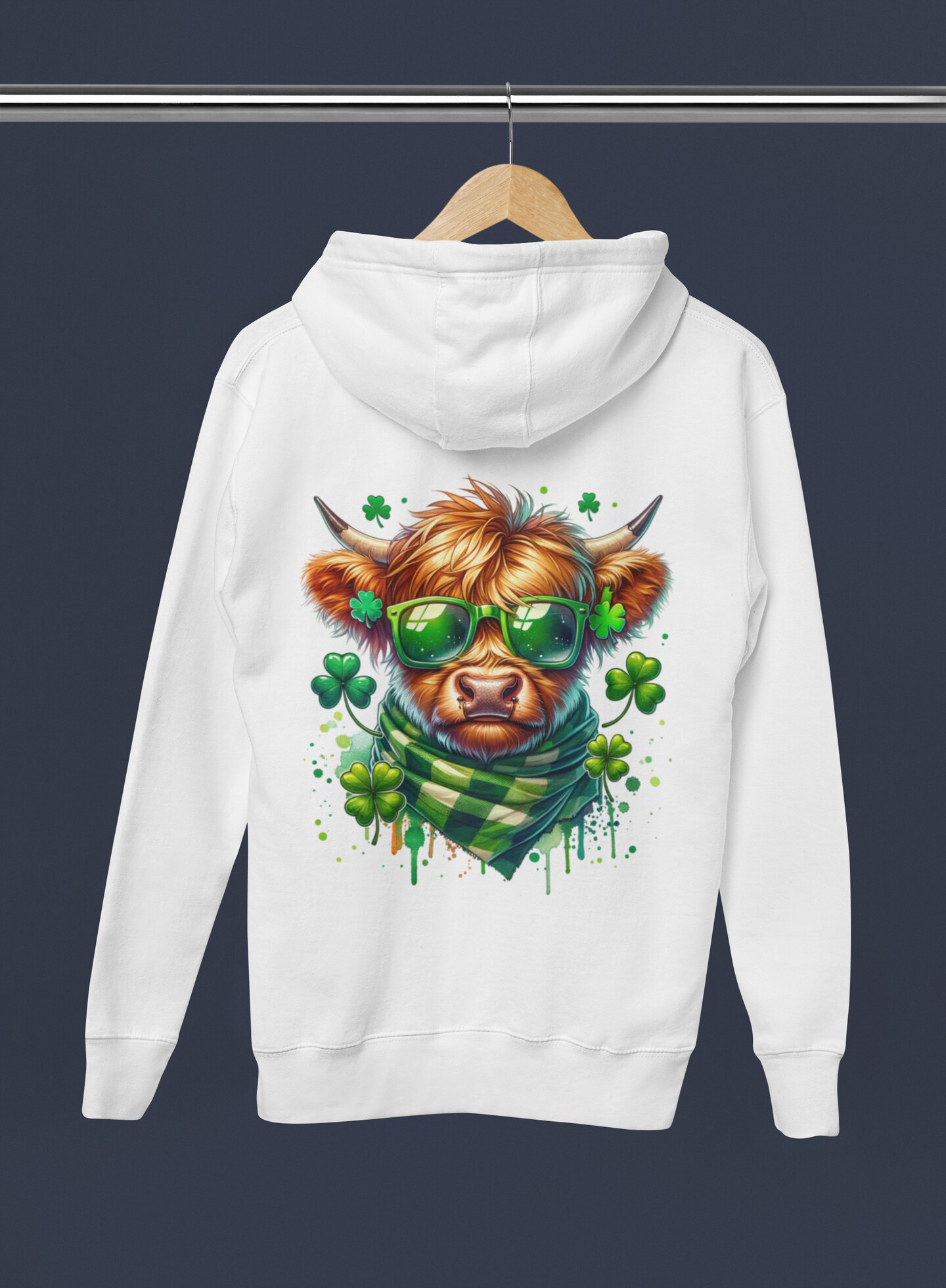 DTF, Highland Cow, Irish, Shamrock, Luck, Custom DTF, Direct To Film Transfer, Cute, St. Patrick's Day , Gift product 2