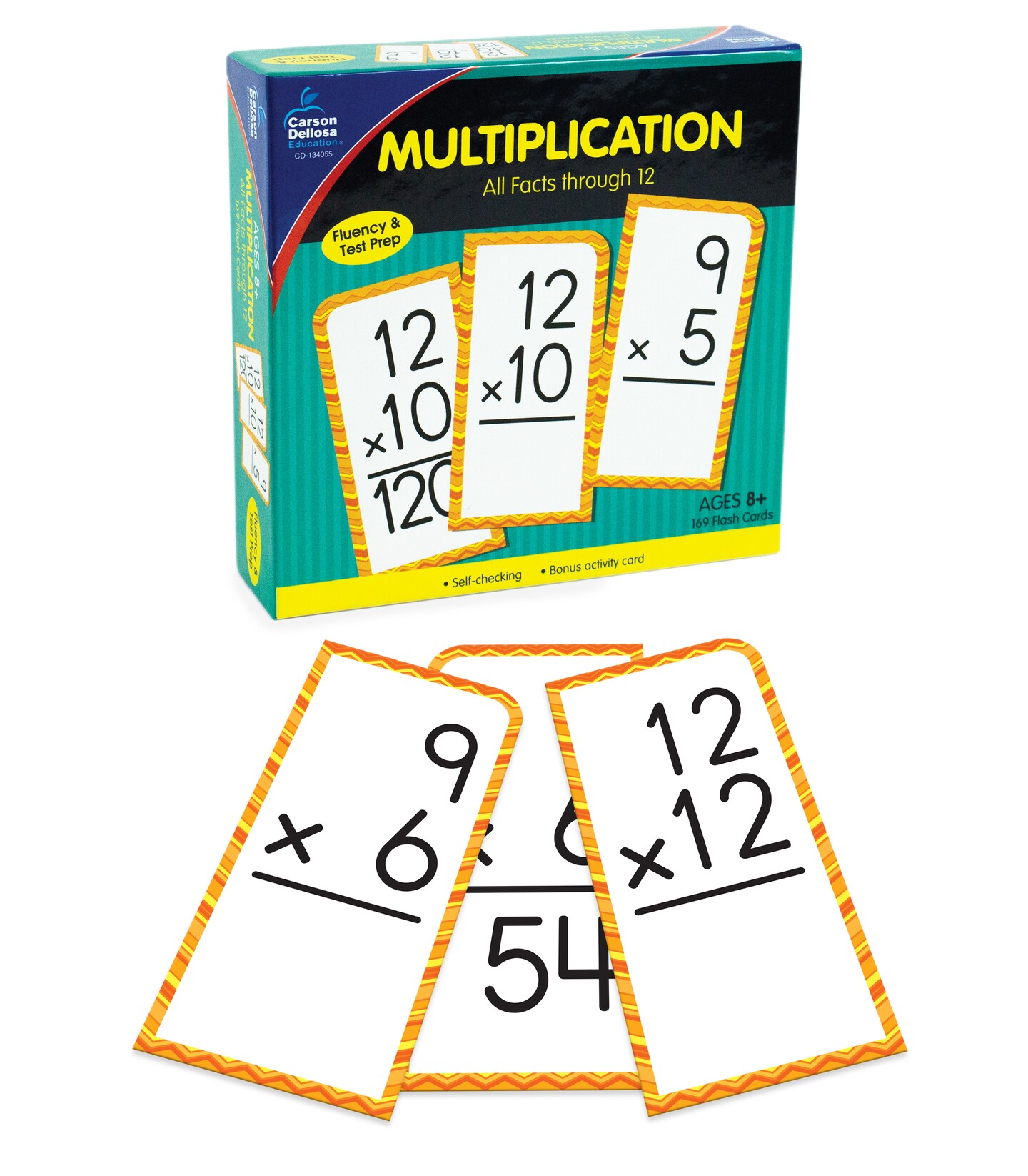 Carson Dellosa 169 Multiplication Flash Cards, Flashcards Covering All Times Table Facts Through 12, Math Games for Kids 8-12, 3rd Grade Mathematics and Up