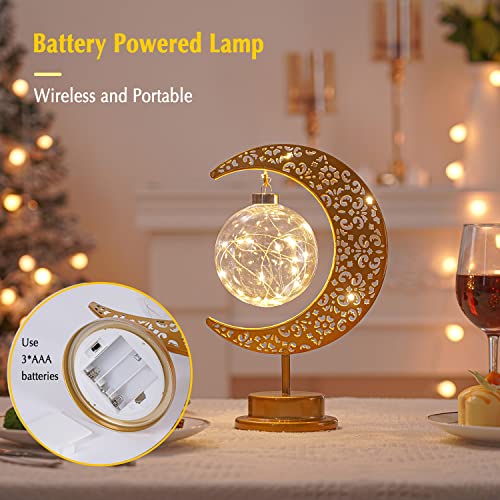 Enchanted Lunar Lamp, Ramadan Decorations Lamp for Bedroom, Magic Kids Night Lights, Crescent Moon Light, Battery Operated Table Lamp, Galaxy Light, Eid Home Decor, Christmas Decor, Gifts