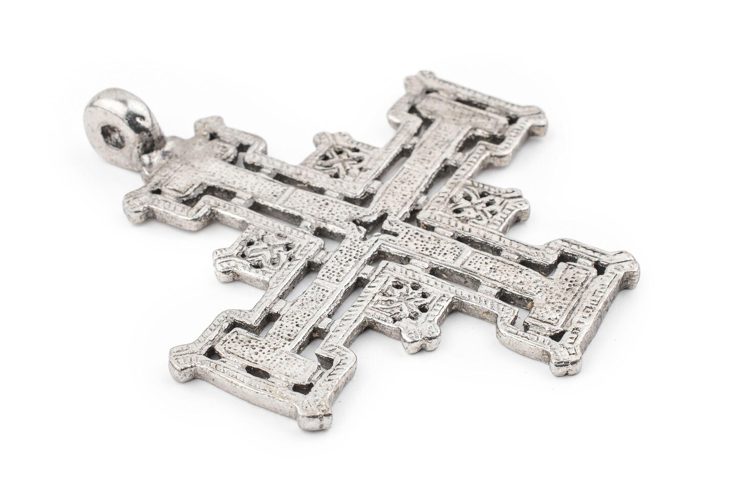 Silver Ethiopian Coptic Cross Pendant, African Abyssinian Design, Orthodox Christian Pendant for Jewelry, The Bead Chest