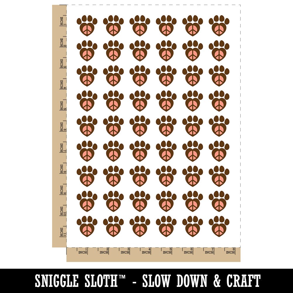 Paw Print Dog Cat Heart Peace Sign Temporary Tattoo Water Resistant Fake Body Art Set Collection (1 Sheet)